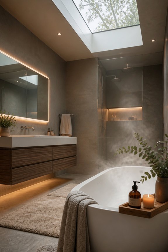 sophisticated grey bathroom lighting