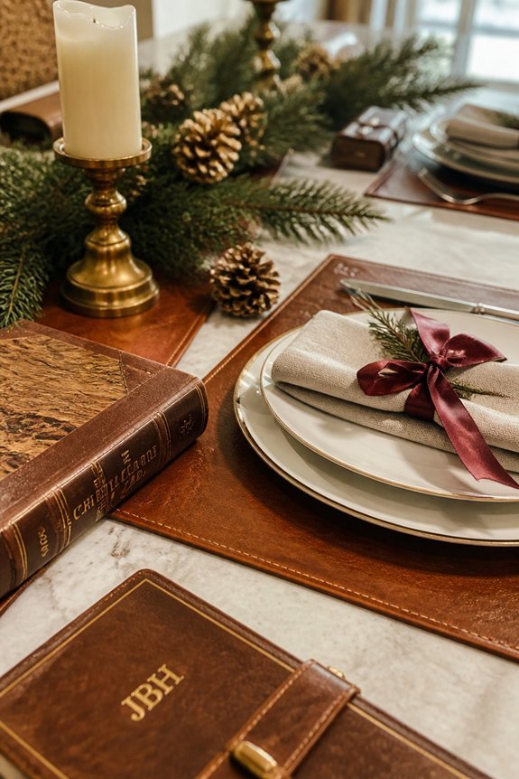 sophisticated leather table accents