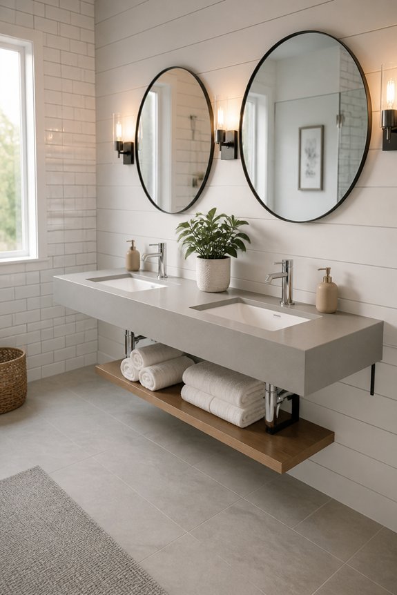 space saving floating vanities