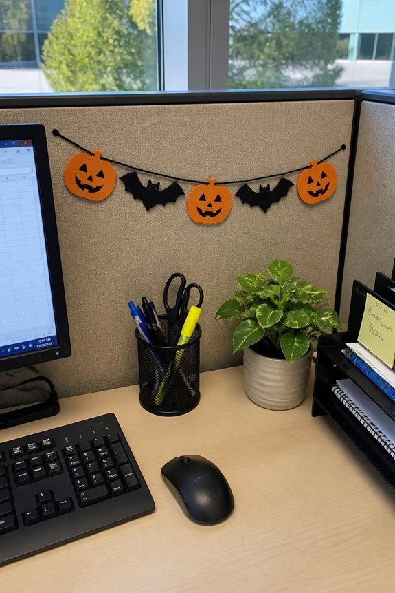 space saving halloween cubicle decor