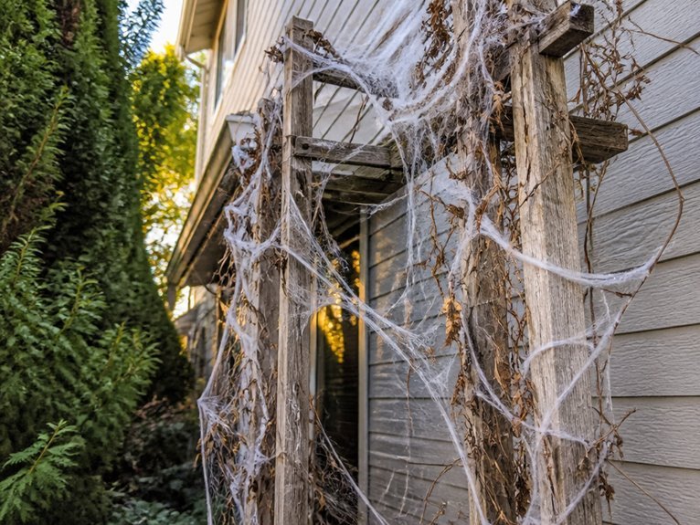 spider webs on vines