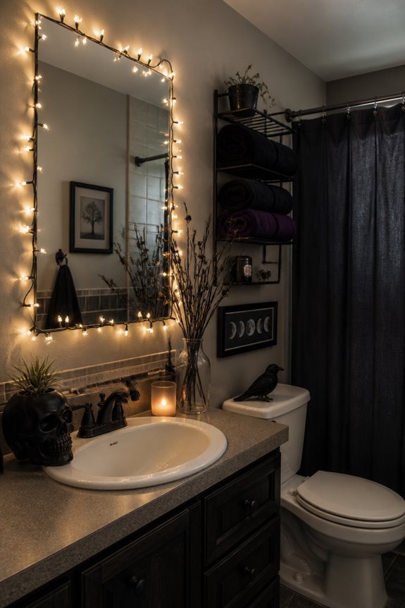 spooky bathroom decoration details