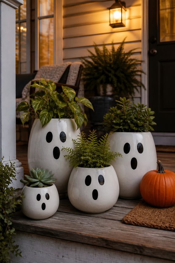 spooky halloween plant pot decor