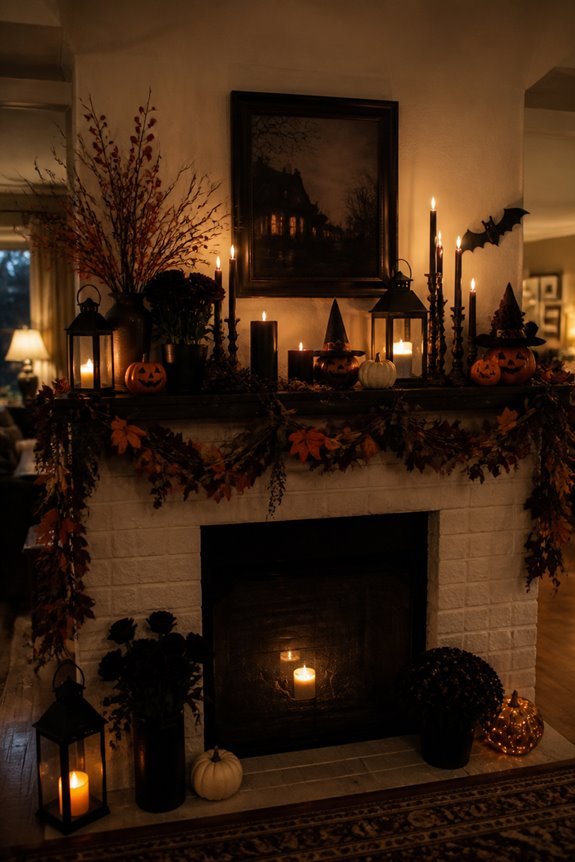 spooky layered halloween decor