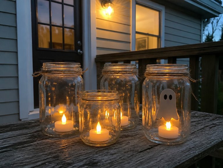 spooky mason jar candleholders