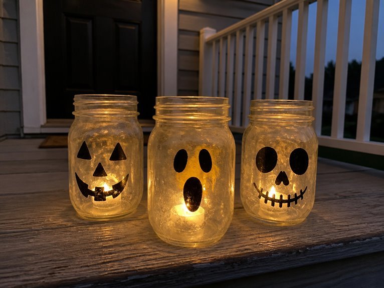 spooky mason jar candles