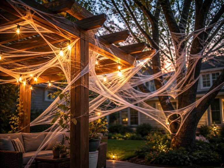 spooky outdoor spider decor