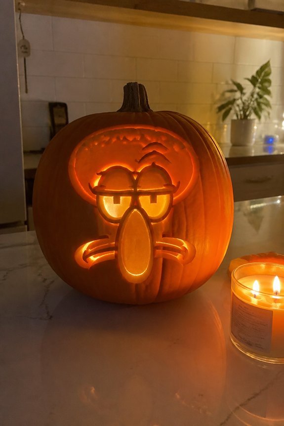 squidward s grumpy pumpkin design