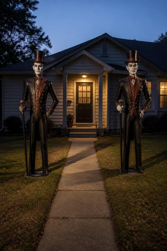statues enhance carnival terror