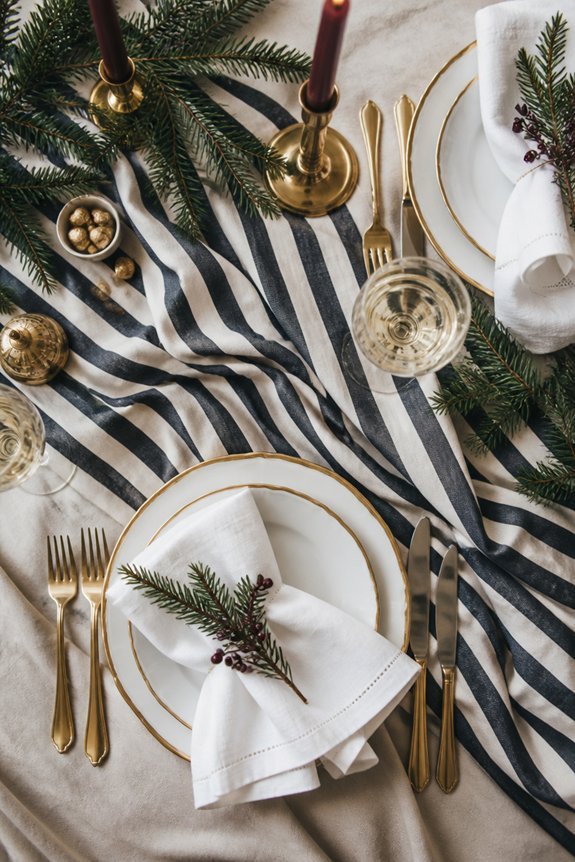 striped elegance for dining