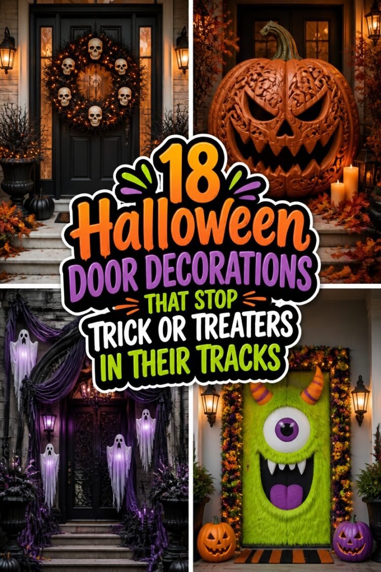 stunning halloween door decor