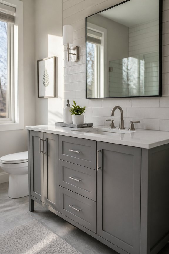 stylish grey vanity centerpieces