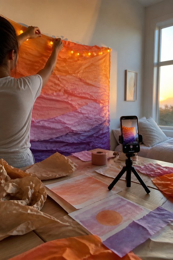 sunset themed birthday backdrop decoration