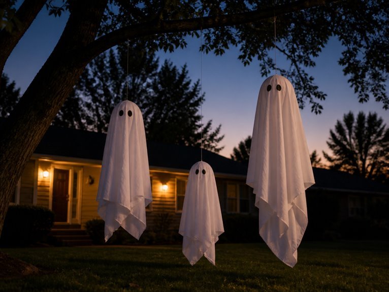 suspended ghost yard decoration
