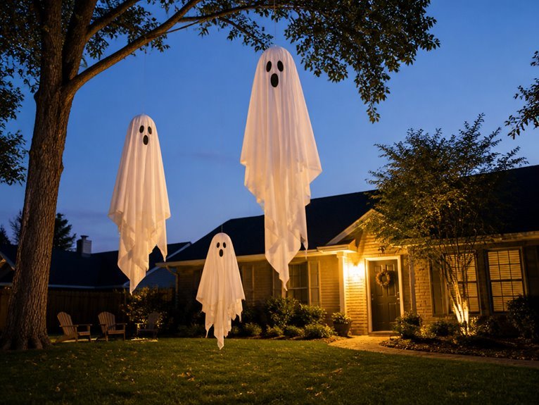 suspended illuminated ghost decorations