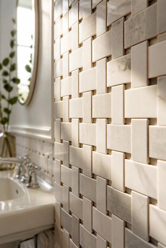 textured basketweave tile design
