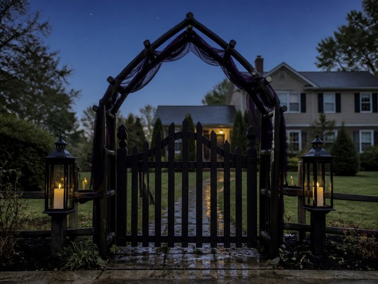 thematic cemetery gate decor