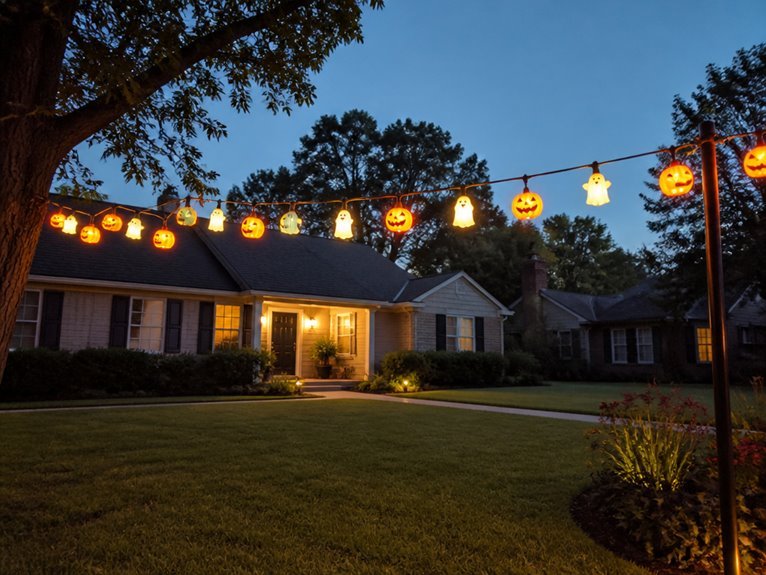 thematic outdoor halloween lighting