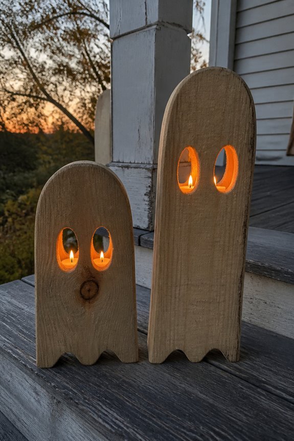 three dimensional rustic ghost holders