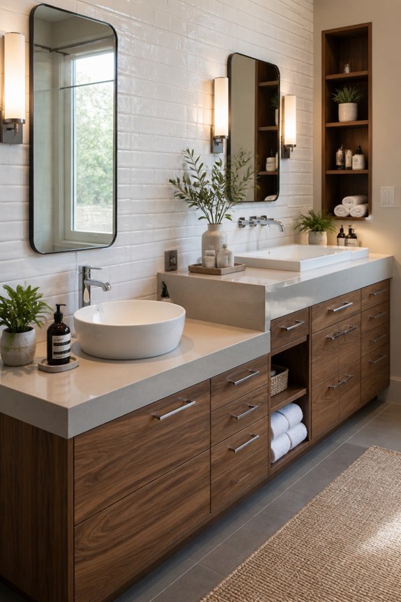 tiered double vanity design
