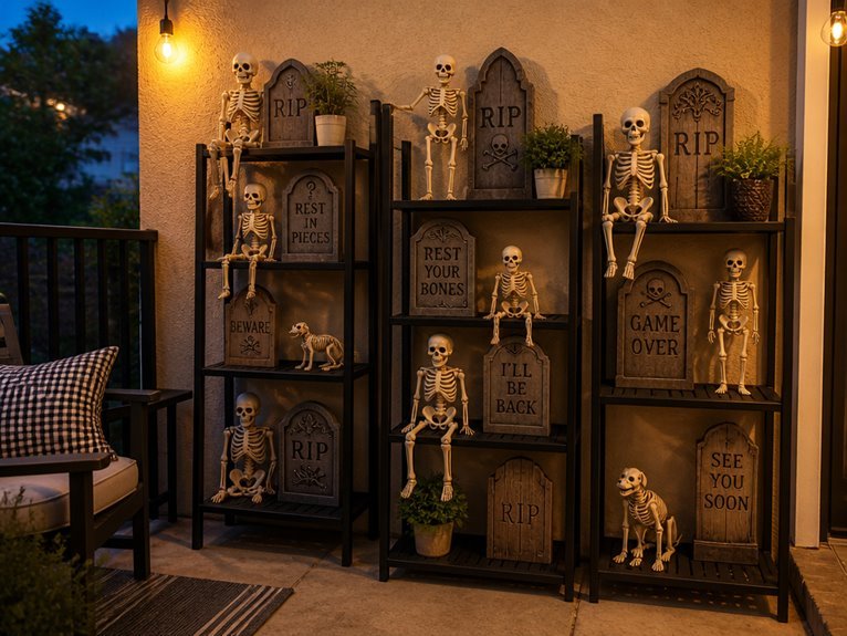 tiered halloween display organization