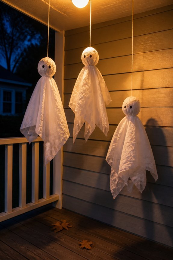 tissue paper balloon ghosts