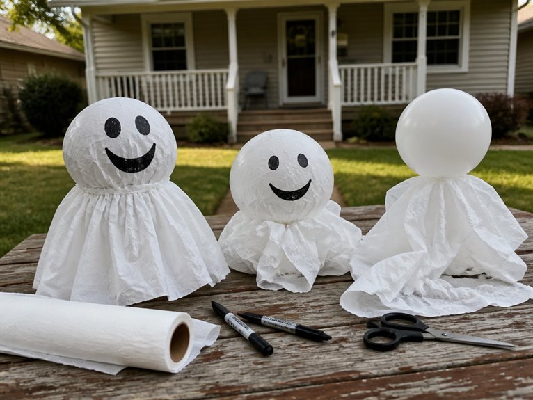 tissue paper ghost decorations