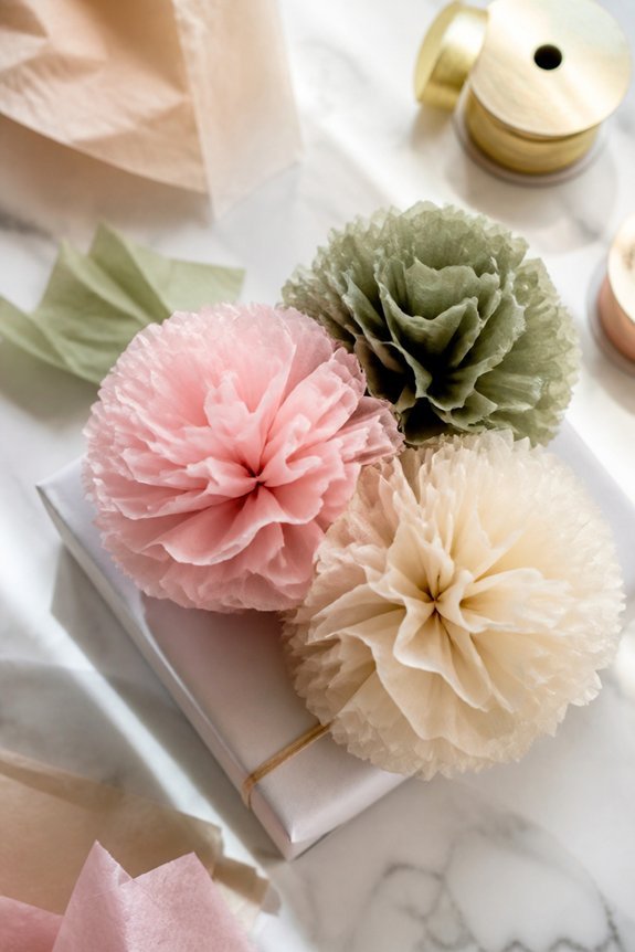 tissue paper pom pom decorations