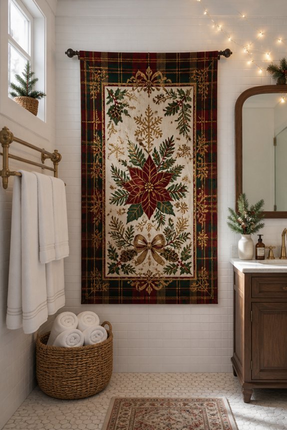 transform bathroom with tapestries