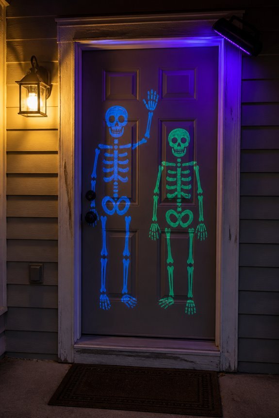 uv glow skeletal decorations