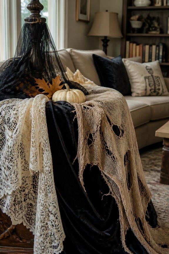 velvet lace tattered fabrics