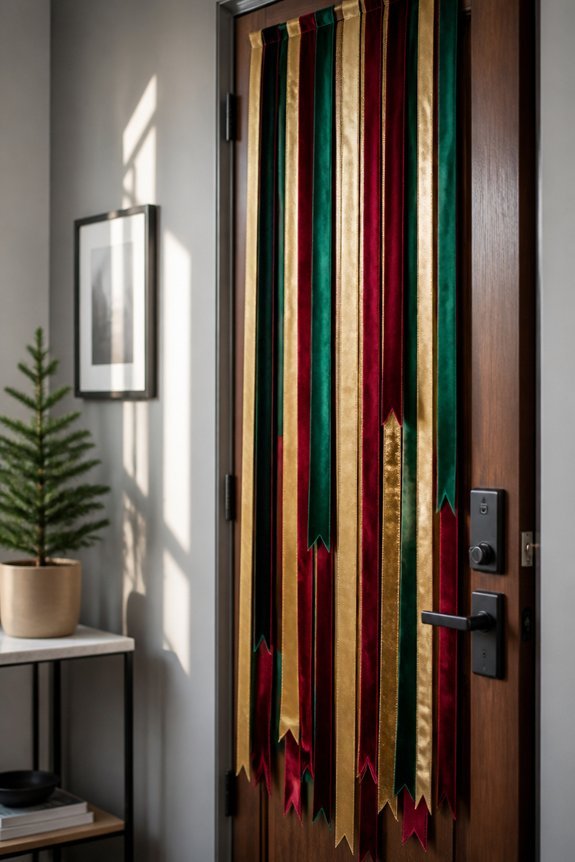 vertical ribbon door displays