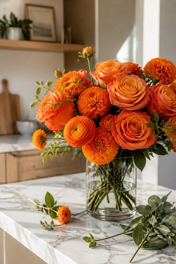 vibrant orange holiday arrangements