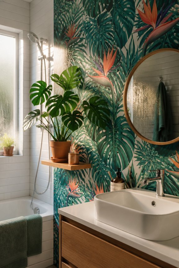 vibrant tropical bathroom designs