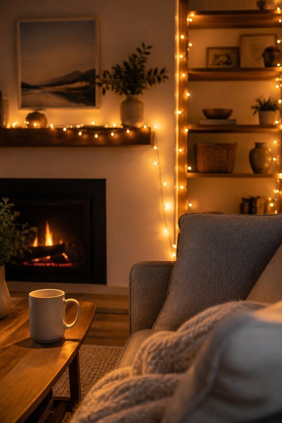 warm orange string lights