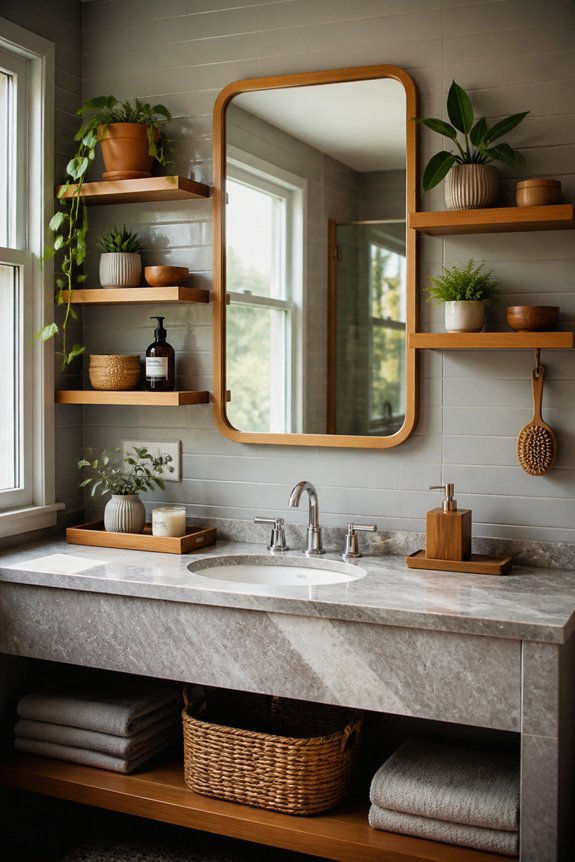 warm wood meets cool grey