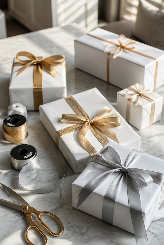 white gifts metallic elegance