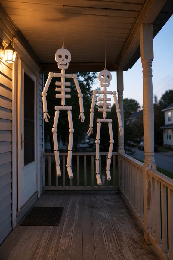 wind swayed skeleton puppets