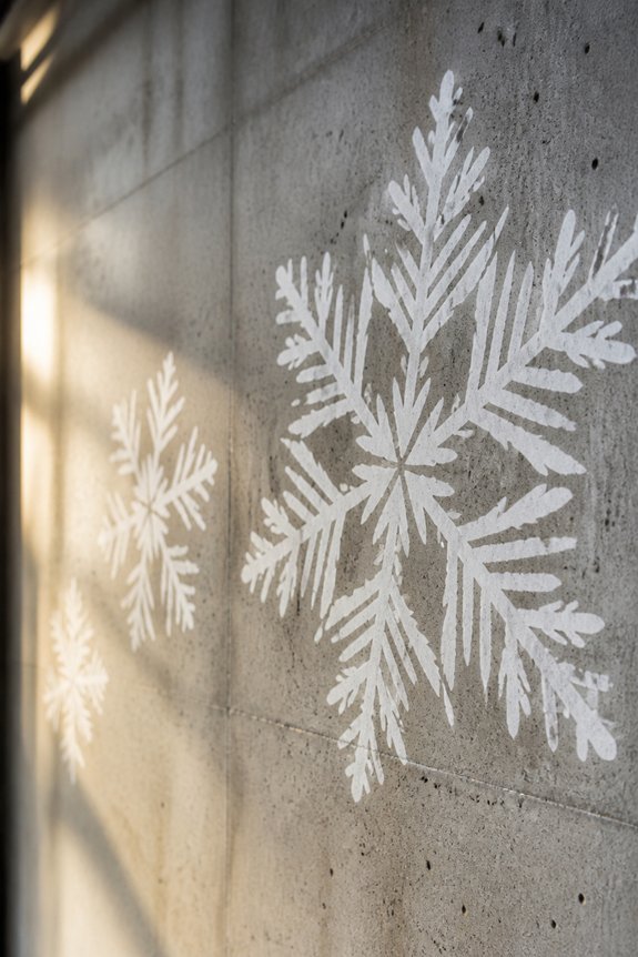 winter themed concrete stencils