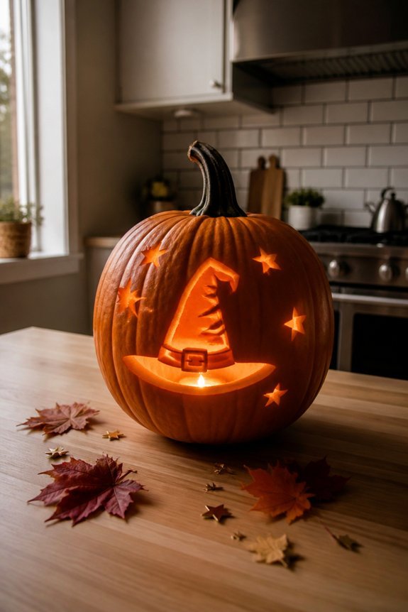 witch hat pumpkin carving