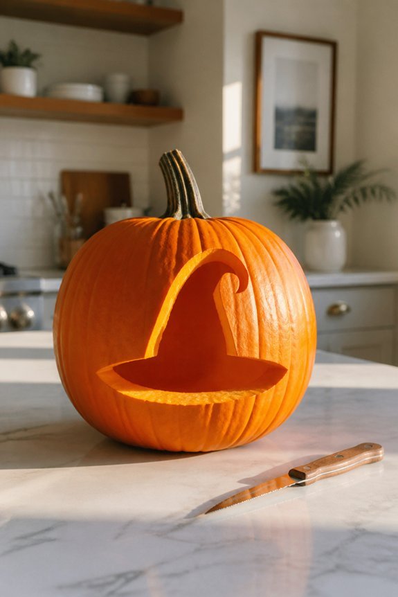 witch hat pumpkin carving