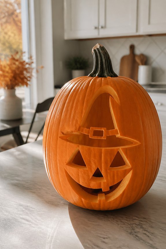 witch pumpkin carving design
