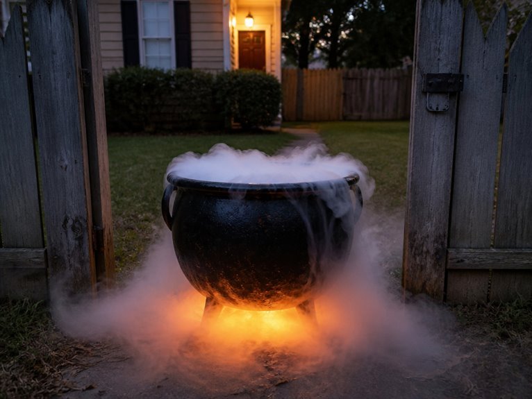 witches cauldron gate display