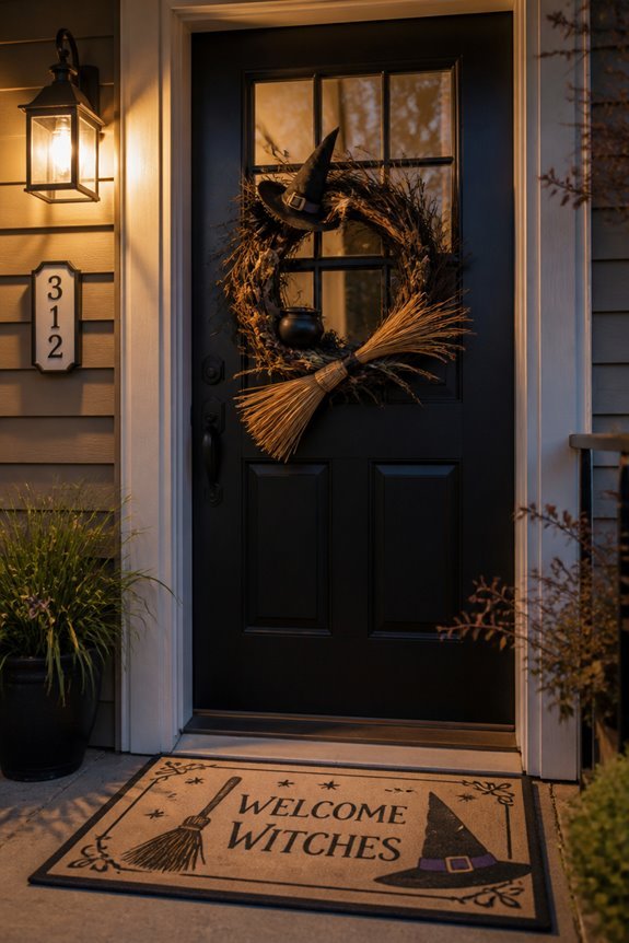 witchy door decoration details