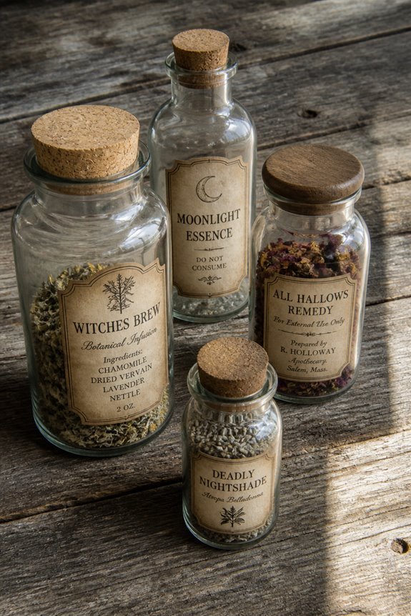 wooden jars vintage labels