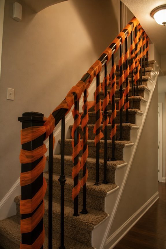 wrap orange garland railings