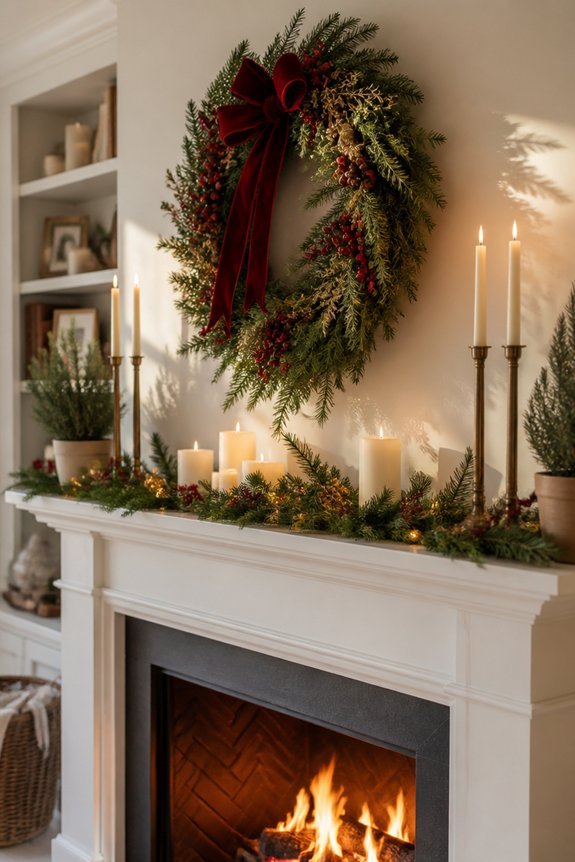 wreaths enhance chimney aesthetics