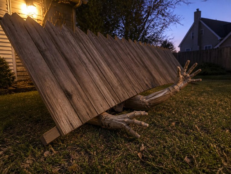 zombie arms fence display