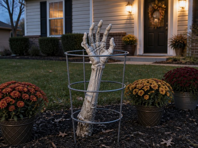 zombie hand garden display
