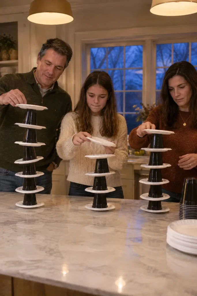 Cup and Plate Stacking Tower Challenge